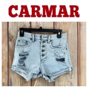 ➡️CarMar Destroyed High Rise Denim Short Size 25